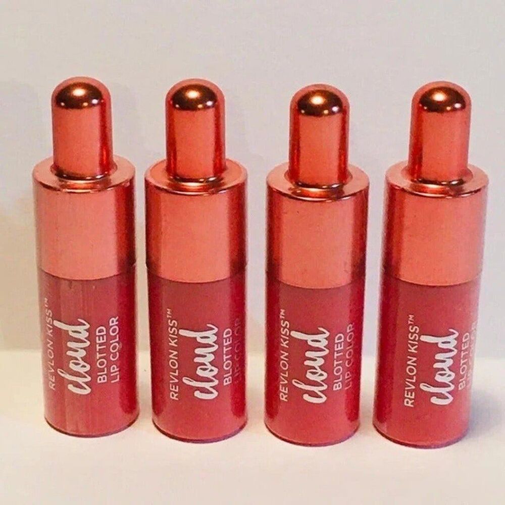 Revlon Kiss Cloud Blotted Color Lipstick 007 Fluffy Coral New Sealed Lot of 4